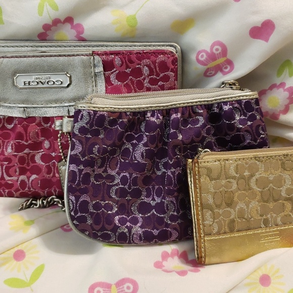 Coach Handbags - 3 Piece Coach Metal Theme Wristlet/Clutch Lot